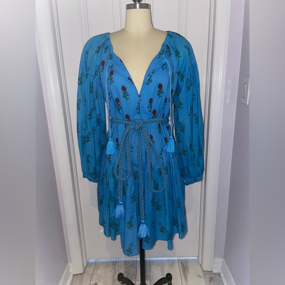 AISH Life “Sasha Dress” Blue Floral Print